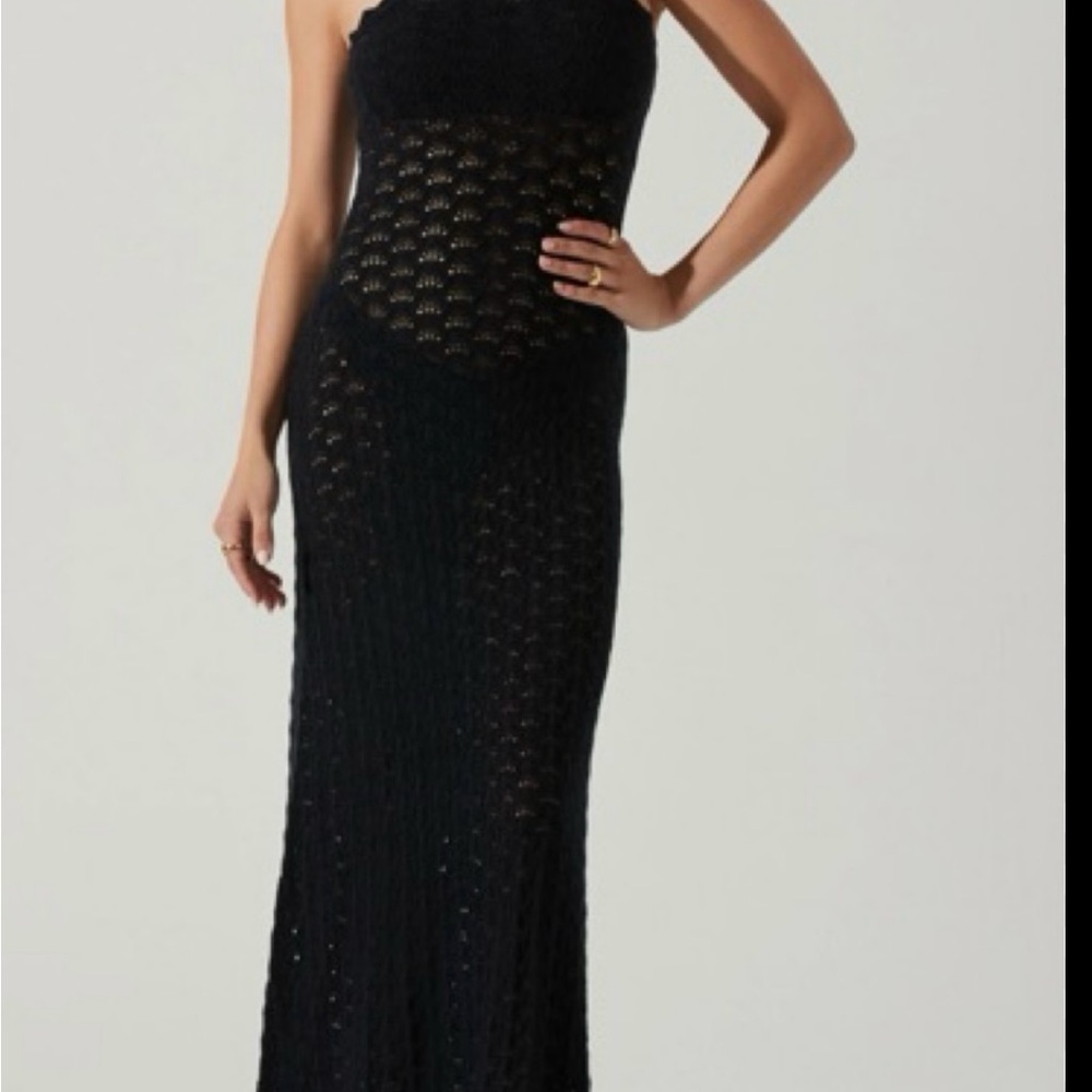 ASTR Shira Crochet Black Women's Dress